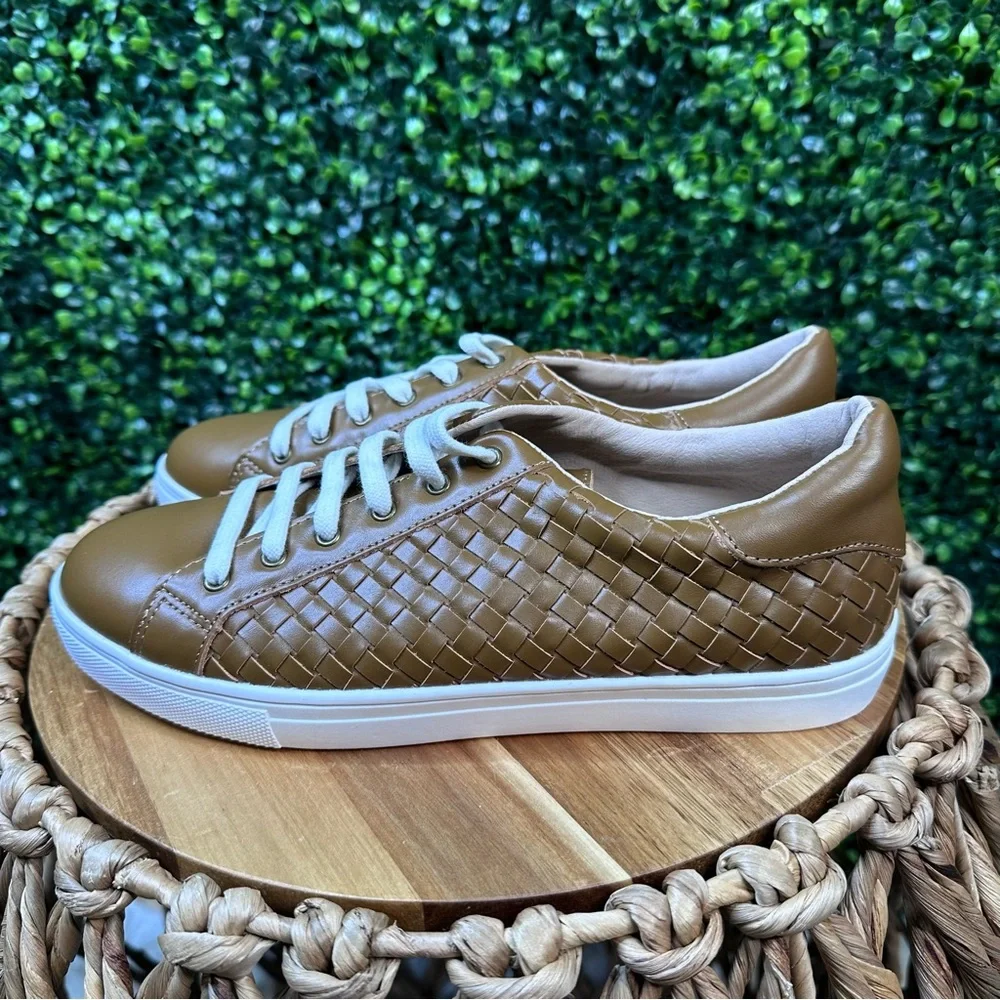 Leather Woven Sneaker | Color 'Espresso' | Women‎